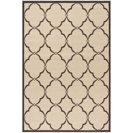 Safavieh 4 x 6 ft. Rectangle Linden 100 Contemporary Area Rug - Creme & Brown LND125U-4
